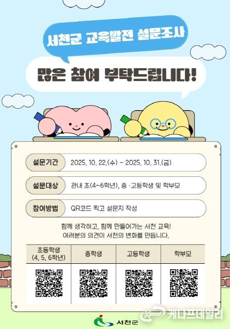교육발전 종합계획 위한 군민 설문조사