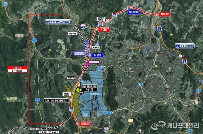 호남고속도로지선 확장 위치도